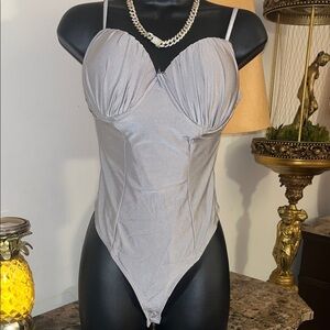 Elegant Gray Women's Bodysuit